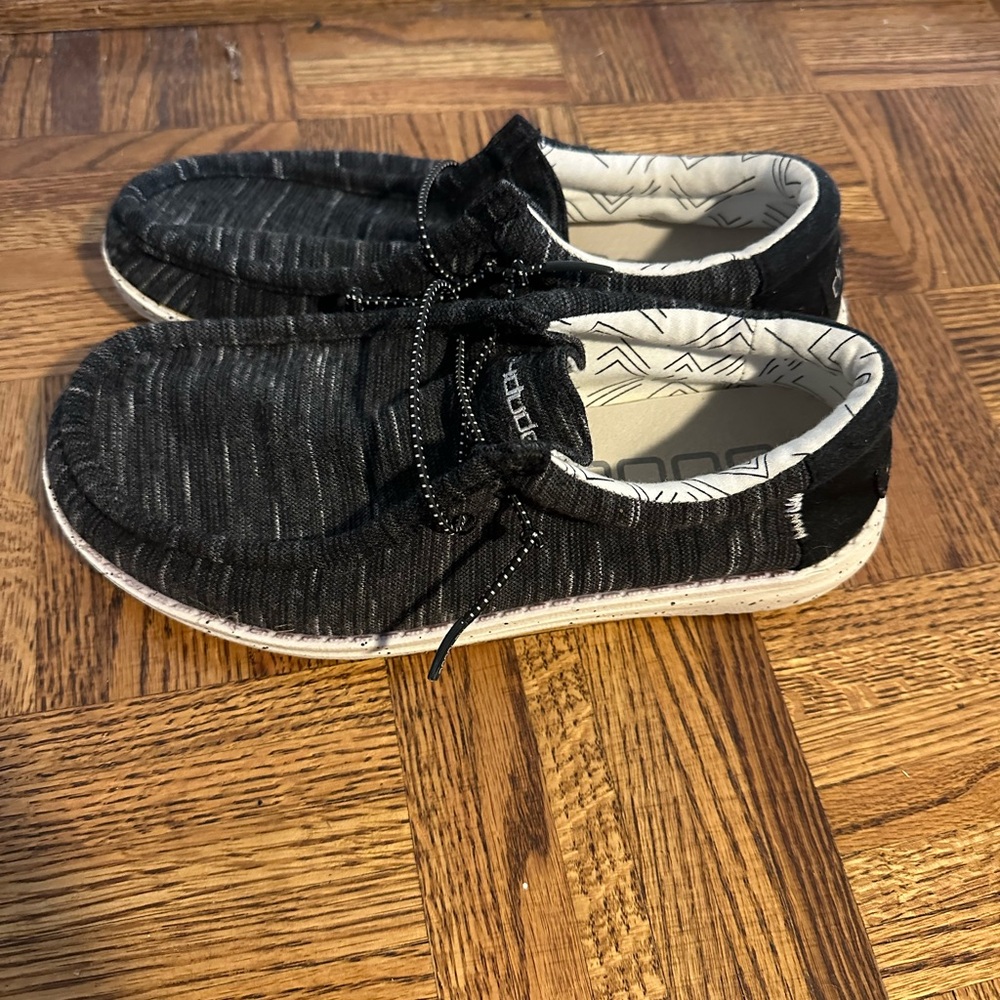Hey Dude Kids Shoes. Black and White